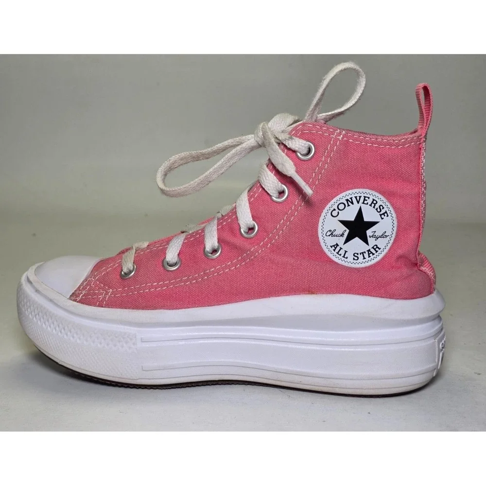Converse Chuck Taylor Youth Sneakers Size 1 Pink‎ Pop Platform High Top Shoes